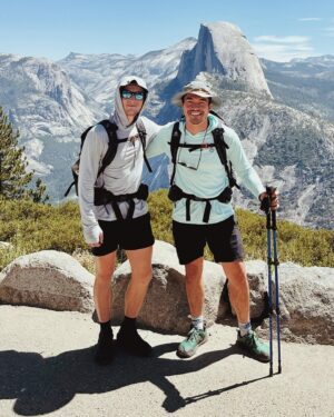 Kraig Adams Instagram - Hiking up the cables to Half Dome in Yosemite this summer with @henrygolding featuring insane heatwave temperatures. Decided to backpack overnight at Little Yosemite camp and do a sunset summit to lose the crowds and sun. So cool getting to hang and share this once-in-a-lifetime hike. Full YouTube video coming soon.