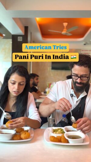 Kyle Paul Instagram - American tries Pani Puri for the first time!
.
.
.
#mumbaifood #panipuri #mumbaistreetfood #indianfood