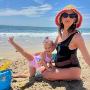Lala Kent Instagram - I took Ocean to the beach to play with her cousins. I wore the one and only one piece that fits me. I never want to see it again after I have Baby S 😂 Ocean and Summer continue to steal the show at all times. I found a stretchy look to wear to the Miss USA pageant ( @scheana was one of the judges). I was doing some judging of my own while I shoved popcorn in my face, pretending I was in Miss Congeniality (all of the women were absolutely beautiful!) We went back to my home state of Utah. Ocean’s favorite part was the gondola and s’mores. She loves Park City, Utah! She also painted her treasure box. We’ve been working on sleeping in her own bed like a big girl and she has been killing it! Every night she sleeps in her own bed she gets a sticker on her sleep chart- once she completes a whole row (week), she gets a toy from the treasure box. We are 5 nights in y’all! Wish us luck!!