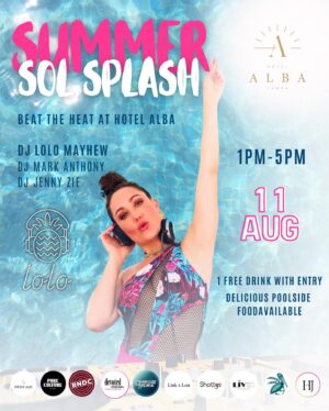 Lauren C. Mayhew Instagram - Let’s run it back! 💦 ☀️ Can’t wait to do our #SummerSol pool party AGAIN at @hotelalbatampa this Sunday! This time I’ll be joined by the fab @djmarkanthony & @jennyzie__ on the decks. 🎧🎧🎧 See you there. Ticket 🎫 link in bio above 👆🏻 
.
.
BIG thanks to all our sponsors! @hojswim @channelsidebrewco @shottys @linkxlou.tampa @pureculturevodka @devotedcreations @justliv21 @stpetedistillery 
.
.
Flyer shot by @andredominique_