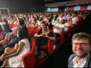 Lauren Ridloff Instagram - This photo was taken minutes before I experienced something no one should ever have to go through: a shooting that left three hospitalized and many traumatized. The panic and chaos that descended in the packed theater-indescribable. Gun violence is a tragic and preventable issue that affects everyone everywhere, even at a joyful festival for all ages within the Deaf community in a sleepy Italian beach town. I am eternally grateful to my security who escorted me and my husband to safety. No one is truly immune. Be safe. Promote peace and understanding, people. You are precious.