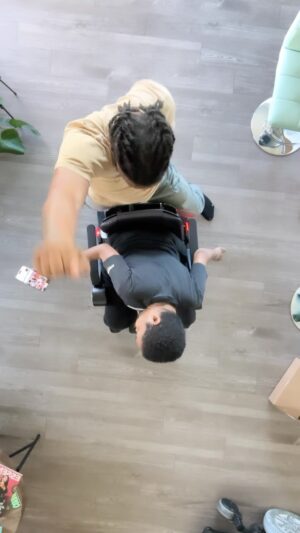Lauren Spencer Instagram - What true inclusion looks like 🤣 If yall not having fun with your disabled friends like this, then stay away from us. If yall only knew how much fun @newjackcinema_ and I actually have we’d have our own reality show. 🤣 This ceiling trend was our first one and we killed it. ⬇️ DROP A COMMENT & TAG your fave person to be ridiculous with. 🤪