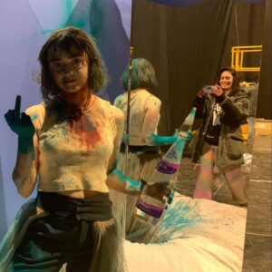 Lena Headey Instagram - When we shot for  @madeon .. What a fucking trooper  @maisie_williams .. ❤️🤪❤️