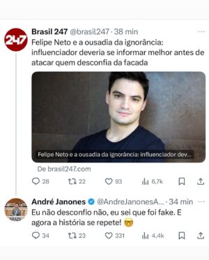 Leonardo Siqueira Instagram - A HIPOCRISIA EM AÇÃO

É por isso que eu jamais vou ficar nesse coro desses hipócritas que chamam qualquer um que não gosta de FASCISTAS, mas não condenam antissemitas e grupos terroristas.

Esses hipócritas que pregam diversidade, Mas desejam a morte de quem pensa diferente deles. 

Esses hipócritas que dizem defender a democracia, mas se calam (quando não apoiam) ditaduras no mundo inteiro apenas porque estão “do mesmo lado que eles”. 

Esses hipócritas que dizem combater machismo, mas quando é o filho do Lula o acusado de praticar violência se calam. 

Esses hipócritas que dizem defender meio ambiente, mas nunca mais falaram sobre as queimadas recordes na Amazônia e no Pantanal. 

Porque pra esses, não interessa o que se faz, mas quem faz!