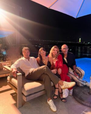 Letícia Spiller Instagram - Por do sol lindo ao lado de pessoas fantásticas, queridas e giras e comidinhas deliciosas para comemorar o início de um trabalho muito especial! 
Obrigado @sudlisboa e @catarinamoura.management por esta noite tão aprazível!! ❤️🌟