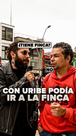 Levy Rincón Instagram - Me gustaba Uribe porque podíamos viajar a las fincas en nuestros carros.

¿Tiene finca? No 
¿Y tiene carro? Tampoco. 

¡Ah, bueno, si quiera! 

Vox Pop completo en mi canal de YouTube. ¡Link en la bio 👆!