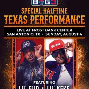 Lil' Flip Instagram - I will be performing at the halftime show in San Antonio this Sunday, August 4th, at the Frost Bank Center - @thebig3 @icecube. 🍀 🏀🤘🏾 #333 #713