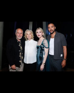 Lily Rabe Instagram - Doing double duty in @honornyc for #TheGreatLillianHall NYC premiere @hbo and the @tribeca premiere of #PresumedInnocent @appletv. Thank you to everyone who made it possible for me to be in two places at once.

Dress: @honornyc 
Shoes: @malonesouliers 
Jewelry: @belperron 
Hair: @seijinyc 
Makeup: @benjaminpuckey 
Nails: @caseynails