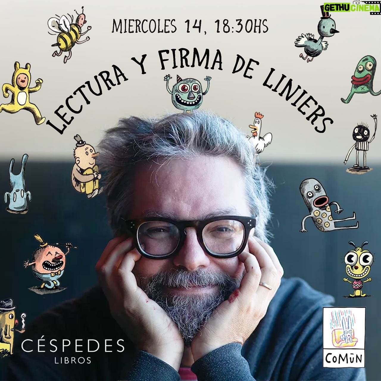 Liniers - 850 Likes - ”Este miércoles @porliniers viene a @cespedeslibros a firmar ejemplares de sus libros!
”Preparen sus libros!
šļø MiĆ©rcoles 14 de agosto, 18:30h
š Ćlvarez Thomas 853
āØAuspicia y agradecemos mucho a @laeditorialcomun