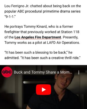 Lou Ferrigno Jr. Instagram - Check out my latest interview with @louferrignojr we talk @911onabc @obx @oliverstarkk @ryanaguzman #powerjournalist Read it here: https://www.digitaljournal.com/entertainment/lou-ferrigno-jr-talks-about-the-abc-series-9-1-1-working-with-oliver-stark-and-ryan-guzman/article