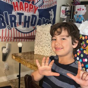 Lucas Grant Instagram - S E V E N 🥳🎉🎂

What an amazing year it’s been for you Lucas!! Happy Birthday sweet boy!!! We are so proud of you, not just for your talent and incredible achievements at such a young age, but for the thoughtful, kind and caring boy you are. You always put 100% into everything you do, you’re the first one to help your teammates up and cheer them on, and have such a good heart. ❤️ We love you so much and feel so lucky to be your parents! 
Love,
Mom & Dad 
♥️💙♥️💙♥️💙♥️
