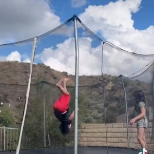 Lucas Grant Instagram - Stunt training - prepping for my dream role to play Spider-Man one day 🕷️

#tumbling #flips #trampoline #parkour #backflip