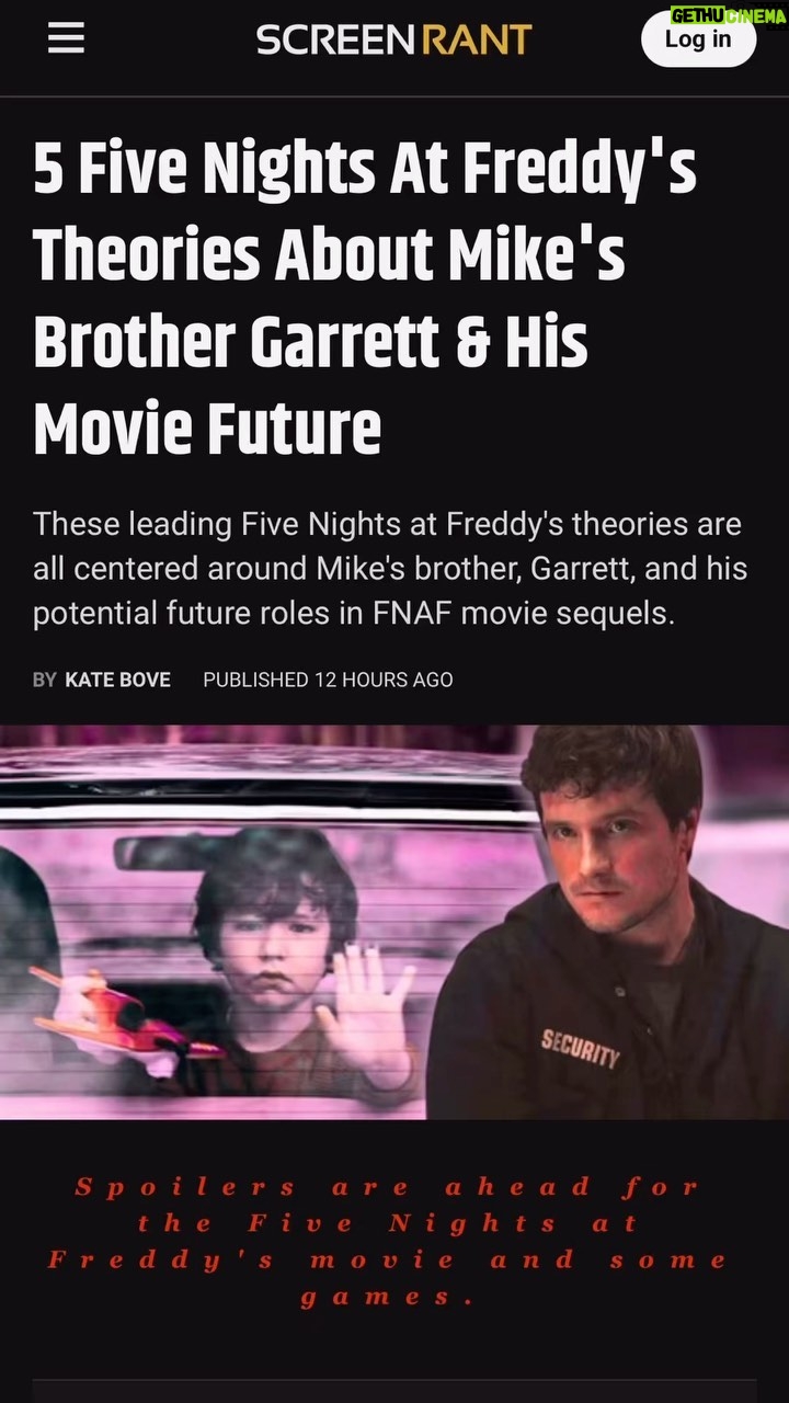 Lucas Grant - 6.6K Likes - Cool article in ScreenRant today about my character Garrett’s future. Which one do you think is true? Or do you have a different theory? https://screenrant.com/five-nights-at-freddys-garrett-future-theories/
@screenrant @fnafmovie
#fnafmovie #fnaf #fivenightsatfreddys #garrettschmidt #fnafgarrett #fnaftheories