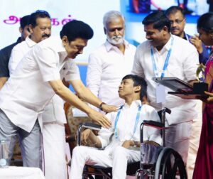 M. K. Stalin Instagram - At the felicitation event for Government School students who got admission to premier higher education institutions.