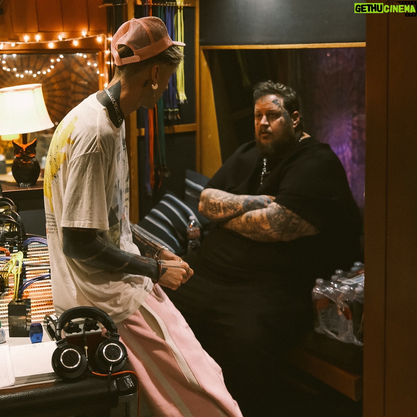 Machine Gun Kelly - 493.9K Likes - jelly you are living breathing badass and a kindred soul who has shown me the path of redemption and what it looks like to believe in yourself against all odds.
from us beefing 12 years ago, and fast forward to us putting out what i believe will be the biggest hit of our careers yet im proud to call you my brother and life feels better knowing you got my back.
this lonely road ain’t so lonely my friend. 🤞🏻 @jellyroll615