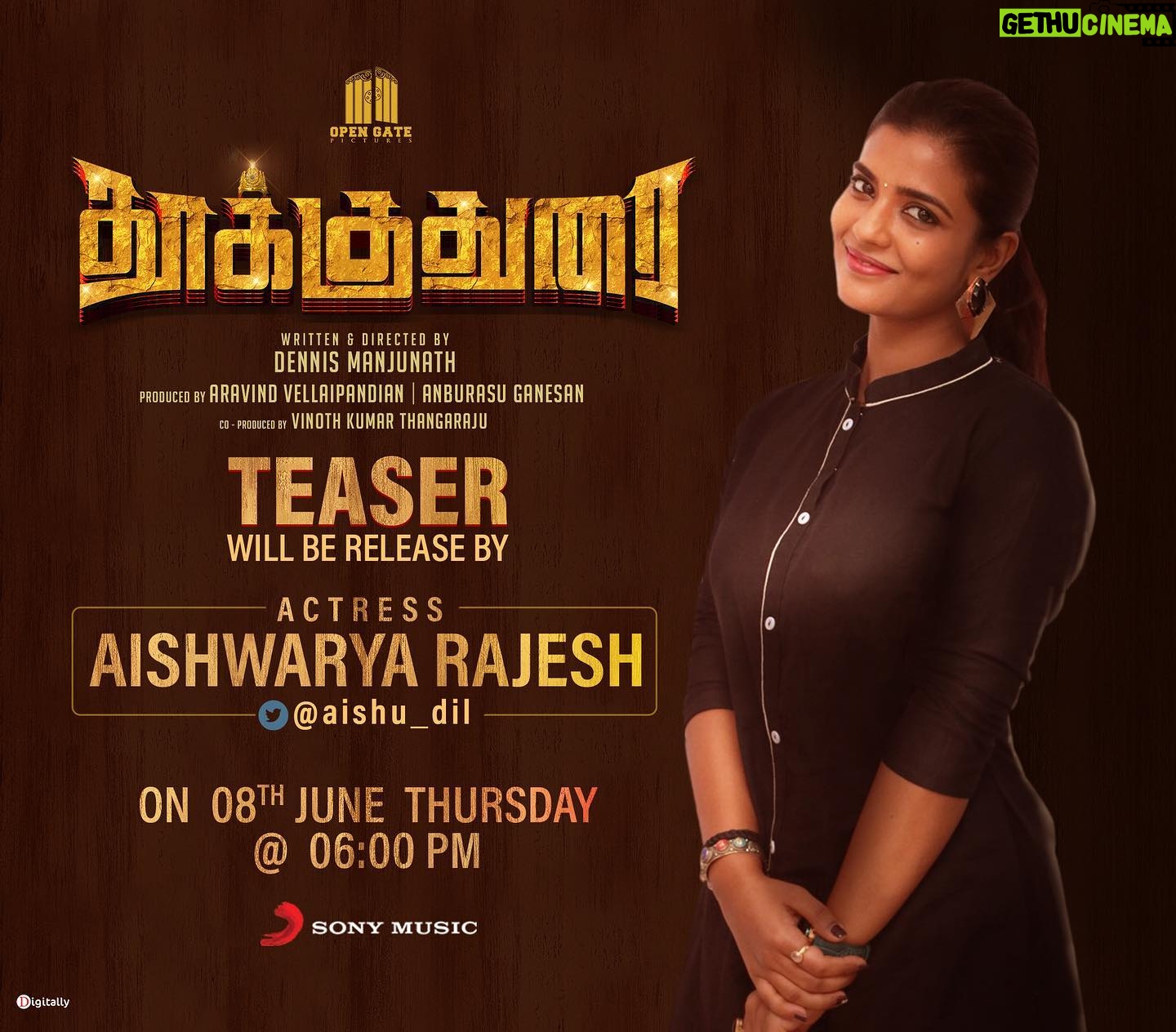 Mahesh Subramaniam - 2.1K Likes - The wait is finally over ! We’re thrilled with #ThookuduraiTeaser release tomorrow 06:00 PM by our very own extremely talented actress @aishwaryarajessh
#thookudurai #thookuduraiteaser