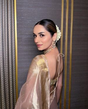 Manushi Chhillar Instagram - The saree saga continues 🤍

Outfit: @dhruvipanchallabel 
Bag: @fizzygoblet 
Stylist: @sheefajgilani 
Team: @shriyaamahajann @jhanvikhatwani_