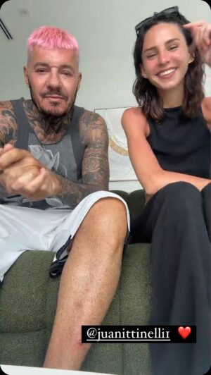 Marcelo Tinelli Instagram - Hija menor y Padre. @juanittinelli1 te amo❤️