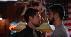 Marco Grazzini Instagram - These 🍍 on 🍕 debates between @hollingsworthb and me get quite passionate 🙃 What do you think Brady knows?  #virginriverseries #netflix