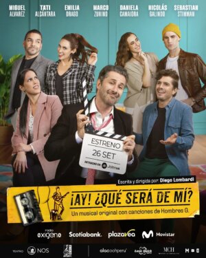 Marco Zunino Instagram - ¡Qué emoción! Por fin tenemos nuestro afiche oficial de ¡Ay! ¿Qué será de mí? 🤫🎵.

Un grupo de amigos de toda la vida se junta para recordar y cantar sus canciones favoritas de cuando tenían veinte. Pero ¡nada saldrá como esperaban! No te pierdas esta obra musical escrita y dirigida por Diego Lombardi.

¡Ay! ¿Qué será de mí? Un musical original con canciones de Hombres G.

Estreno el 26 de setiembre en el Teatro NOS.

 🎟️Adquiere tus entradas en Joinnus y aprovecha los precios de preventa desde el 17 de julio con un 20% adicional si pagas con tus tarjetas de Scotiabank. Link en nuestra bio.🎵🤫

*Válido hasta agotar stock.

Escrito y dirigido por : @diegolombardi9

Dirección musical: @awelomc

Protagonizada por: 

@marcozunino_of , @emilia_drago , @miguealvarezram , @tatialcantaraofficial , @danielacamaiora , @nigagando , @bastianstimman

#obra_musical
#hombresg
