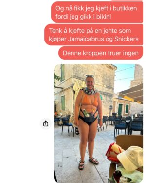 Maria Stavang Instagram - I dag kl.17:55 da jeg skulle på tur til min lokale butikk Studenac Market i Komiža, Kroatia fikk jeg beskjed om å kle på meg før jeg gikk inn. Jeg er lei meg og skuffet selvfølgelig, men mest på de nærmeste rundt meg som ikke har fortalt meg at kroppen min har en ekstremt truende seksuell energi om dagen. Spesielt i denne outfitten. Tung dag i dag men det går sikkert over.