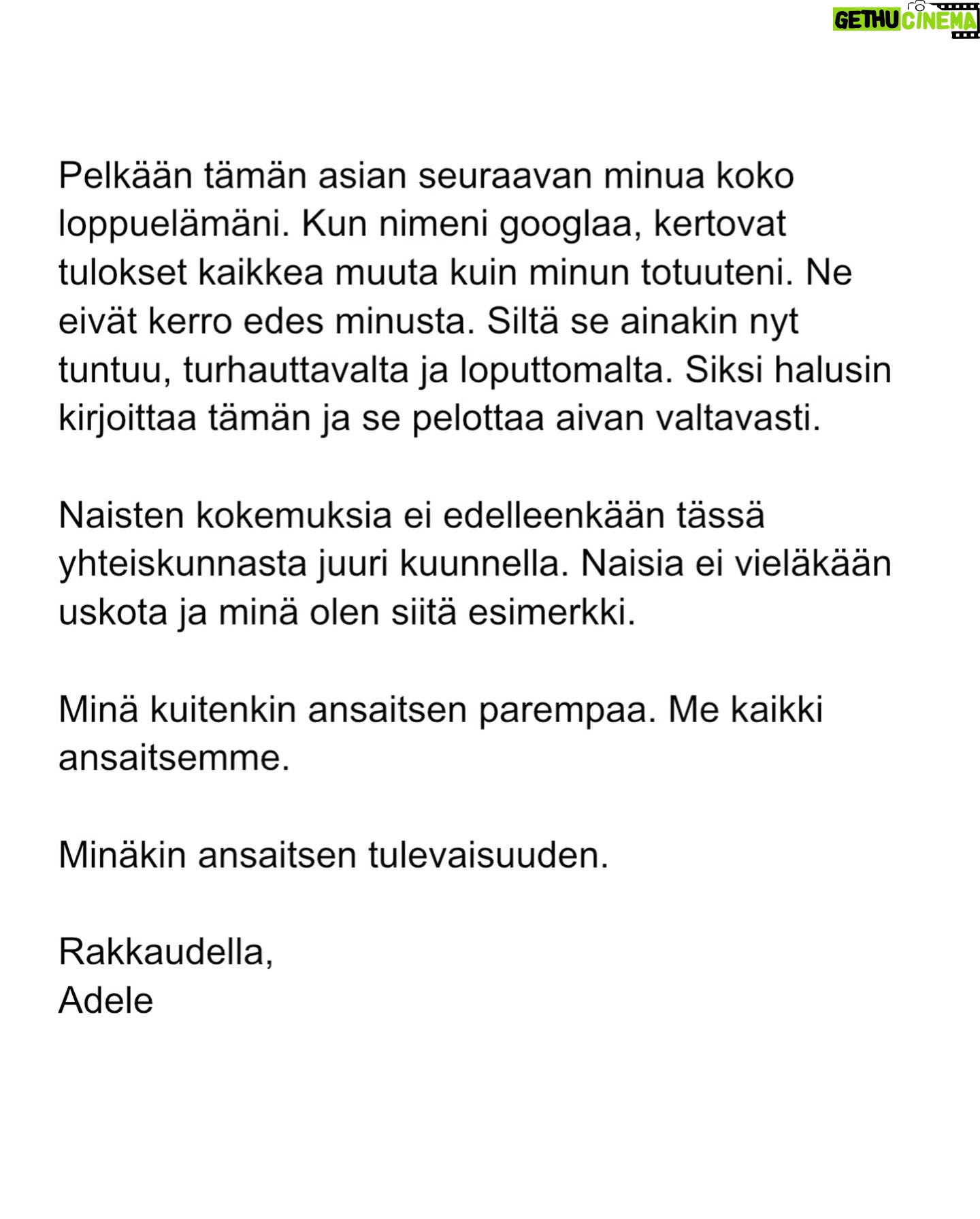 Maria Veitola - 24.4K Likes - Kesäkuussa äänestettiin voisiko ministerinä toimia mies, joka on kohdellut nuoria naisia sopimattomasti. Toistuvasti.
Elinkeinoministeri Wille Rydman sai eduskunnalta mandaatin jatkaa matkaansa politiikan huipulle.
Rydmanin kohteiksi joutuneilta naisilta ei ole pyytänyt anteeksi kukaan - ei Kokoomus, hallitus tai Rydman itse. Asiaa ei edes pahoiteltu. Se lakaistiin takaisin maton alle, missä se on viimeiset vuodet ollutkin.
Rydmanin käytöksestä Helsingin Sanomille kertoneet naiset ovat olleet poikkeuksellisen rohkeita -vain tullaakseen loukatuiksi, leimatuiksi ja häväistyiksi.
Toimittajana olen pohtinut sitä, miten tärkeä rooli journalismilla on yhteiskunnassa tapahtuvan vallan väärinkäytöksen paljastajana. Ilman kokemuksistaan kertovia rohkeita ihmisiä ei toimittajilla ole, mistä raportoida.
Samaan aikaan tuntuu todella väärältä, että jo valmiiksi hauraat ja hyväksikäytetyt ihmiset jäävät kaiken keskellä yksin ja joutuvat pelkäämään lisää. Miten totuuden paljastaminen tulee vaikuttamaan heidän elämäänsä?
Tässäkin tapauksessa pahin tapahtui.
Minusta sen, joka puhuu totta, ei pitäisi joutua pelkäämään.
Mieltäni vaivaa toistuvasti kysymys: Miten voisimme yhteiskuntana huolehtia näistä naisista ja muista häirinnän kohteista paremmin?