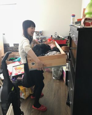 Marie Kondo Instagram - This is the scene from a past tidying lesson I completed about 6 years ago! I love helping people discover what sparks the most joy in their homes.
