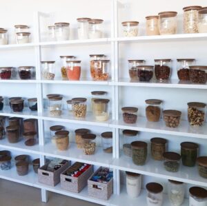Marie Kondo Instagram - From a blank slate to a work of art! @straightenupbyjanelle used canisters from the @thecontainerstore X @konmari.co to create this display of ingredients for her client. Doesn't it spark joy? 🤩✨