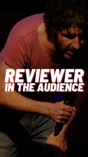Mark Watson Instagram - Happened upon a reviewer in the front row of my show. 
.
.
.
.
.
#markwatson #content #taskmaster #lockedout #review #comedy #standup #show #edinburgh #fringe