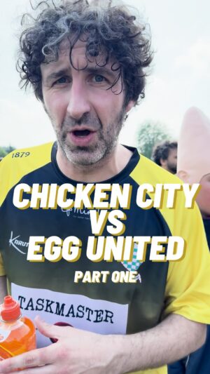 Mark Watson Instagram - Chicken City vs Egg United. What a game. Here’s the first bit, featuring a quick #taskmaster reunion. Hello @mrnishkumar! 

Part 2 tomorrow.

Thanks to @littlealexhorne, @cheshamunitedfc and @cheshamunitedladiesfc. 

#markwatson #nishkumar #timkey #eggunited #comedy #football #chesham #alexhorne #jamesacaster #maisieadam #content #goal #topform