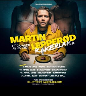 Martin Lepperød Instagram - JA!! Soloshow er endelig på vei og jeg gleder meg helt sinnsykt!! 2 mars på sentrum scene! Billetter er ute på https://www.kakerklakk.com/ selvfølgelig skal også mine to beste venner @jonisjosef  og @henrikfarley starte kvelden som to slags oppvarmere fra helvete.🪳🪳🪳