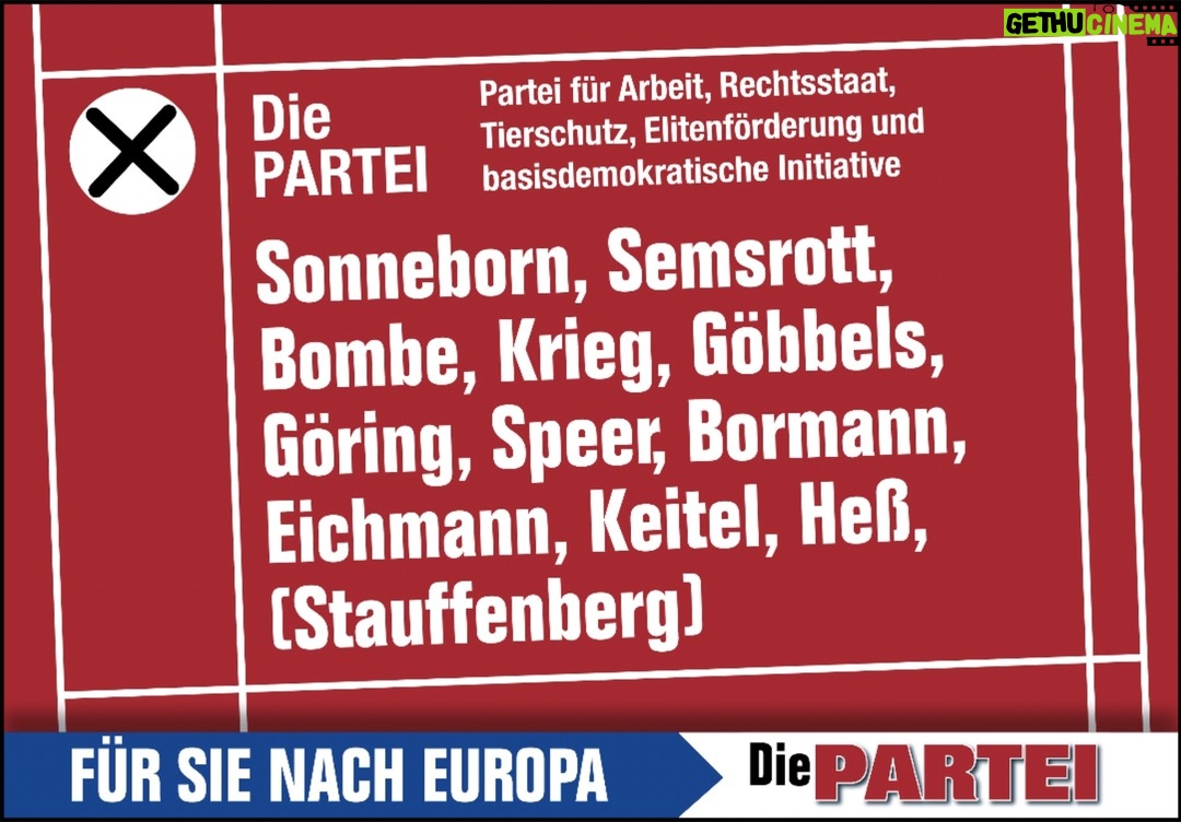 Martin Sonneborn - 2.8K Likes - Unnützes Wissen (337)
Wussten Sie eigentlich, dass #Stauffenberg auf unserer Liste zur EU-Wahl 2019 stehen sollte? Wir wollten damals auf die (vertragswidrige) Militarisierung der EU und den Rechtsruck aufmerksam machen... (Zum Schluss hatte Stauffi als einziger kein' Bock, war vielleicht besser so... Smiley)