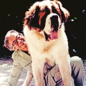 Masanori Hata Instagram - イタリアで出会った大きな友だち🐾ムツさんと顔の大きさを比べてみてください😆 2人はすぐに仲良しに😄🍀#ムツゴロウの656 #はたまさのり #むつごろうさん #zoologist  #writer #friendofanimals #doglover
