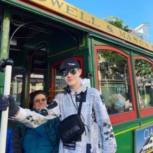 Mason Cook Instagram - Making friends in San Fran on the cable car named after me 😉🚃 🌁