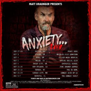 Matt Braunger Instagram - #AnxietyLive coming to a comedy club near you!🍿🎥*Parental guidance suggested*

#mattbraunger #standupcomedy #comedian