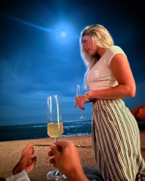 Matt Cutshall Instagram - One whole year being married to her 😍 And our anniversary was FLAWLESS! We spent the week at @montageloscabos and it was beyond our expectations. The service and friendliness was the best we have ever experienced. The property sits on a cove with white sands and clear blue water. You can safely swim, paddle board and snorkel right there at the property! Everyday they would walk around the pool and offer different cold treats and popsicle’s. Arielle ate 47 popsicle’s. We were also there during NBA playoffs so thank the Lord they were playing the games at the pool and bar. Every night after the games we would lounge on the beach and stare at the moon and ponder our existence. Safe to say, this was the best vacation I’ve ever experienced! Thanks for being perfect @montageloscabos and until next time 🥂 💕