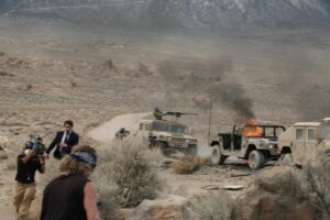 Matthew Libatique Instagram - Questionable composition but I’m not exactly set up for fine tuned operation. @robertdowneyjr under siege in Iron Man. #cinematography #Arri235 #panavision #35mmfilm #kodak #tommythewave #local80 waiting to provide a soft landing.