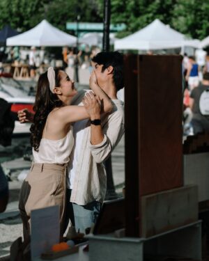 Meganne Young Instagram - Just found a folder full of prenup pictures with Boneezy. We specifically requested that the lovely photographers just follow us around and shoot what they felt would look fun. For Bonez and I, we wanted photos that captured how we enjoyed a day when we travel. I posted a bunch of these photos years back but I think that this set is my favorite— it’s a more accurate depiction of our random moments as we rumble our way through life ❤️ ps, the “check my tinga” photo is my life multiple times a week 🤣