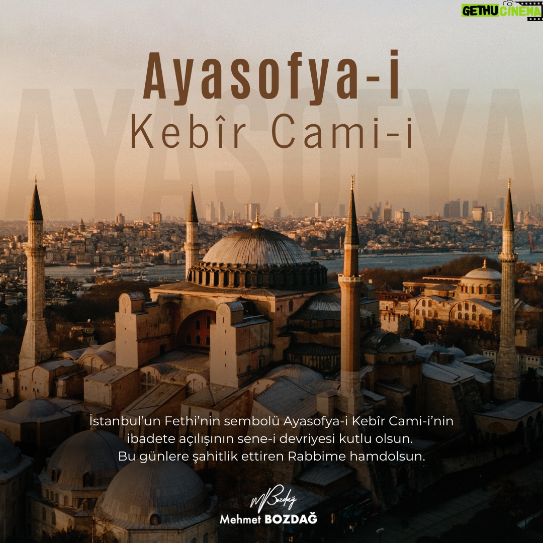 Mehmet Bozdağ - 2.3K Likes - İstanbul’un Fethi’nin sembolü #Ayasofya-i Kebîr Cami-i’nin ibadete açılışının sene-i devriyesi kutlu olsun. Bu günlere şahitlik ettiren Rabbime hamdolsun.