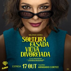 Melânia Gomes Instagram - Para comemorar 20 anos de carreira, @melaniagomes apresenta-nos um espectáculo muito especial! Uma comédia única, uma interpretação brilhante.

Solteira Casada Viúva Divorciada, quatro mulheres. E todas elas são Melânia Gomes, numa viagem vertiginosa ao planeta das mulheres! Uma comédia hilariante. Uma visita guiada a cada estado civil com uma actriz em estado de graça, que vai deixar tudo em estado de sítio! 💙

@ticketlinept
@apoiarte_casadoartista