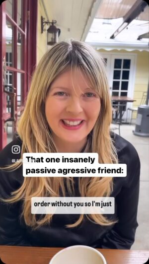 Melinda Hill Instagram - Passive aggressive friend 
#redflags #standup #comedy #comedian #LauraClery #MelindaHill