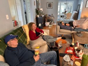 Meredith Stepien Instagram - The moment I’ve been dreaming of finally came true this past week!! We hosted my whole family here in our house!! 💕💕💕 I loved having us all in one place just snackin, crafting, doing crosswords and laughing together. I’m so lucky!!!!