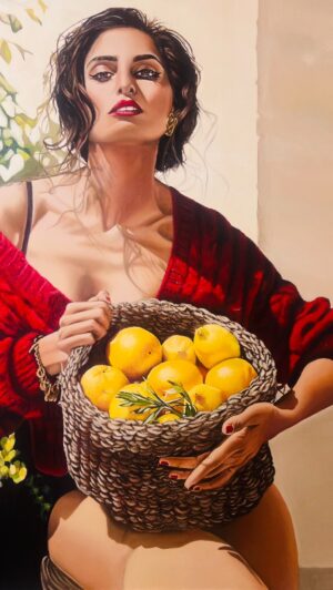 Merna Gamel Instagram - My latest one ((LEMON SMELL )) 🍋🍋🍋
160 ✖️120 cm oil colors 🖌️🎨