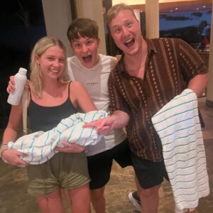 Michael Bisping Instagram - Successful day hiking through Maui jungles and the kids came back with a baby! Of course not but the joke was they were carrying the plant they collected like one. @elliebisping lucas we’re collecting Awapuhi which is a ginger plant that can be used as a natural shampoo. Ellie’s all about natural goodness and wrapped them up like that to take back to the hotel. Then a bit of cliff diving and a lovely dinner. First full day was one to remember. #maui