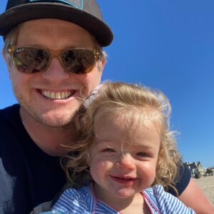 Michael Grant Terry Instagram - Beach day for Cheezers