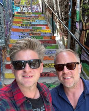 Michael Grant Terry Instagram - Valpo with ggggggaron and eating and art and dogs and walking and hokas and eating and coffee and tattoos. What an incredible city. #valparaiso #chile @urbanyetti