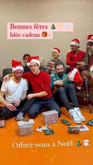 Michaël Grégorio Instagram - Idée cadeau 🎁 : Offrez-nous à Noël 🎄🎅🏻✨ Passez de bonnes fêtes 🎉 et on se retrouve en janvier ! Toute l’équipe vous embrasse ♥️✨ 

#whitechristmas #christmas #bonnesfetes #joyeuxnoel #noel #christmassongs #xmas #cover #ukulelecover #santaclaus #melodica #christmassong