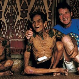Michael Palin Instagram - With Iban elders (and one-time head-hunters) in a commercial longhouse, Nanga Sumpa, Sarawak, January 1996.
