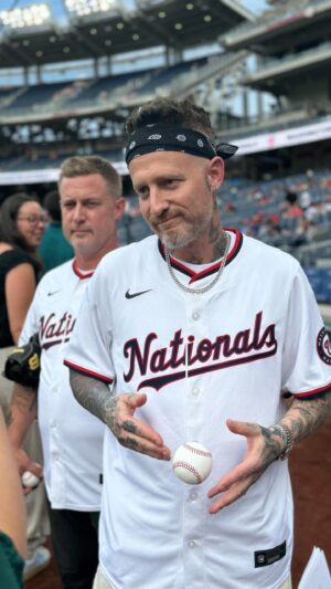 Michael Voltaggio Instagram - @bryanvoltaggio and I been playing in the DMV backyards and streets together for many years. what an incredible experience tonight throwing the opening pitch or “pitches”. Thank you @nationals and our @voltaggiobrotherssteakhouse @mgmnationalharbor family for the dream homecoming. yes, we both got it across the plate!!! we’re cooking together at the steakhouse this week, who’s coming by?