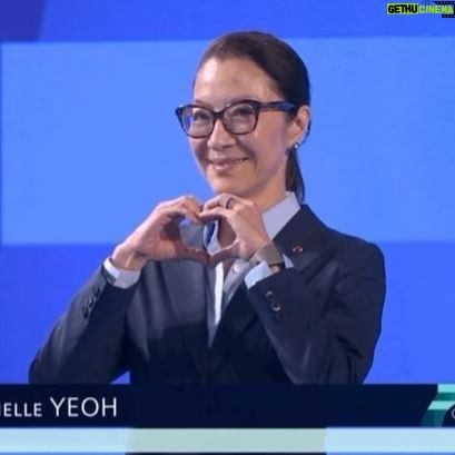 Michelle Yeoh - 117.6K Likes - My first Olympic medal presentation to one of my favourite sports!! Awesome!! Congratulations to China and Australia! So well deserved 💖✨